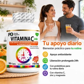 Vitamina C24h De Liberación Prolongada  90 Cápsulas  Purely Organics                                                                                  