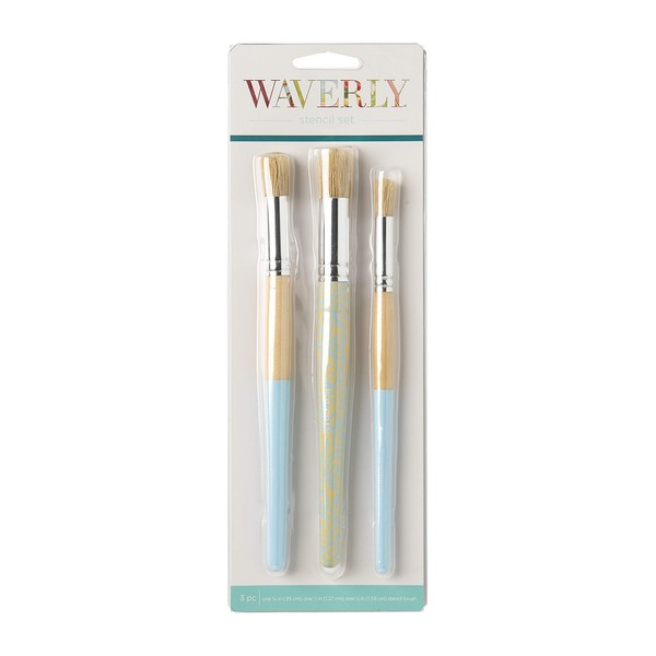 Plaid Waverly Stencil Brush Set, 0.25"/0.5"/0.125", Blue