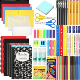 Gilprop 88 Pcs School Supplies Kit for Kid Bulk Back to School Supplies set Classroom Elementary Essential Bundle for Student Girl Boy, includes Pencil Pen Crayon File Folder Notebook and Much More