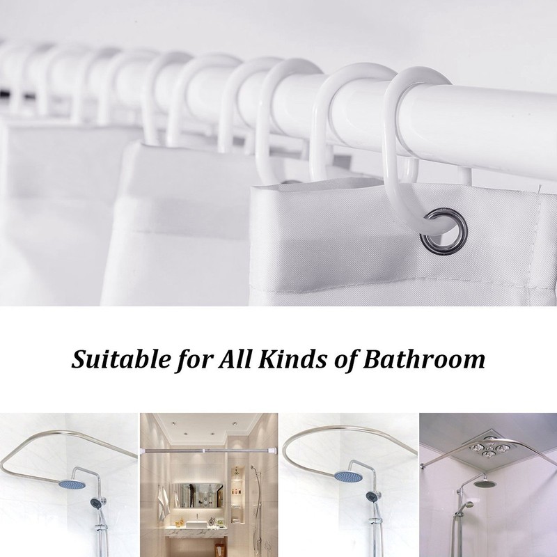 LB Black and White Shower Curtain,Striped Bathroom Curtain,60x72 inch Waterproof