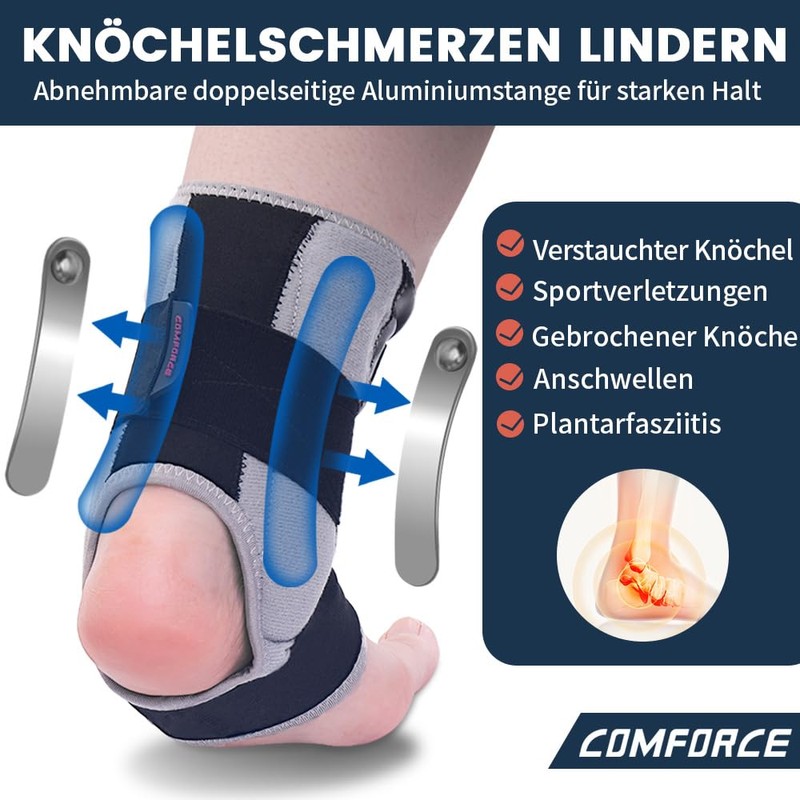 COMFORCE Ankle Brace for Right Left Adjustable Ankle Support with