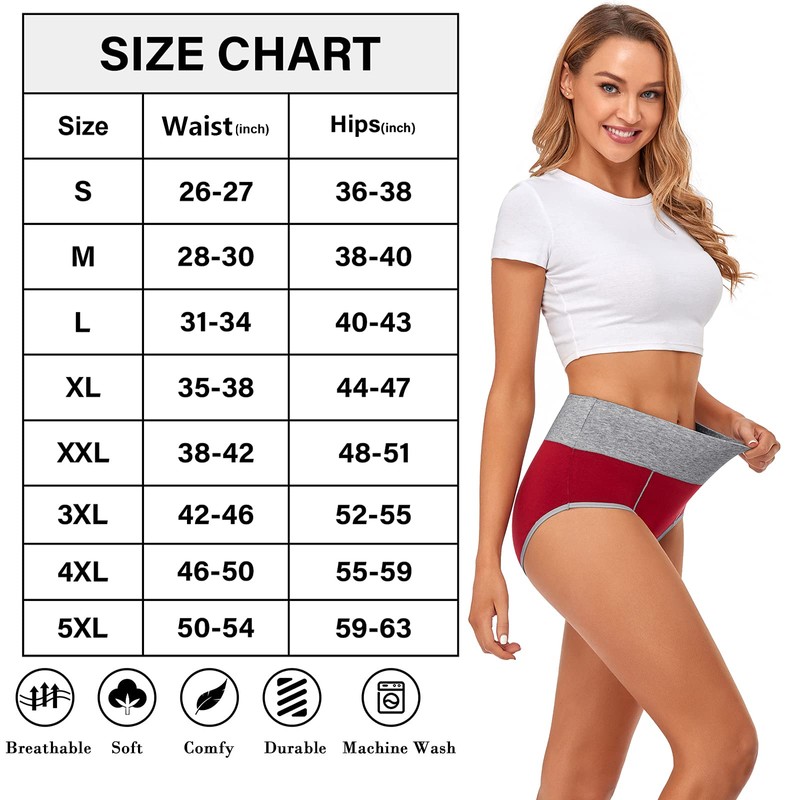 CULAYII High Waisted Underwear for Women Cotton Briefs Full Coverage