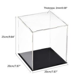 TOP-VIGOR Clear Acrylic Display Case 20x20x25cm Dustproof Protector Countertop Box Display Case Cube Collectibles Display Case Figure Toy Storage Home Storage