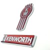 KW kenworth kw emblem metal truck semi chrome set red