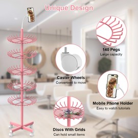 VIFOCUFY Braiding Hair Rack Standing (pink)