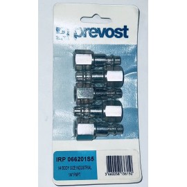 Prevost IRP066201 1/4" Female NPT Industrial Pneumatic Hose Connector - 5 Pack