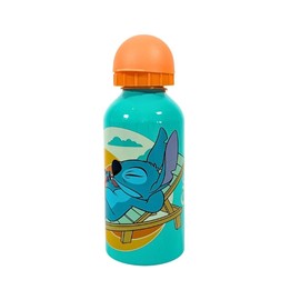 My sweety pop - Water Bottle - Aluminium - For Children - Nursery, Kindergarten, School, Holiday, Meal - 17.5cm - 400ml - Hydration - Gift Idea - Stitch - Orange/Blue