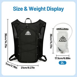 Running Hydration Vest Backpack, Running Vest Pack with 2L Water Bladder, Lightweight Hydration Pack for Hiking Trail Running Cycling Race Marathon for Women Men