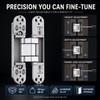 2-Piece 3D Adjustable Hidden Door Hinges, Concealed Cross Hinges for