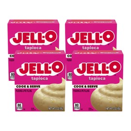 Jell-O, Cook & Serve, Tapioca Pudding & Pie Filling, 3oz Box (Pack of 4)