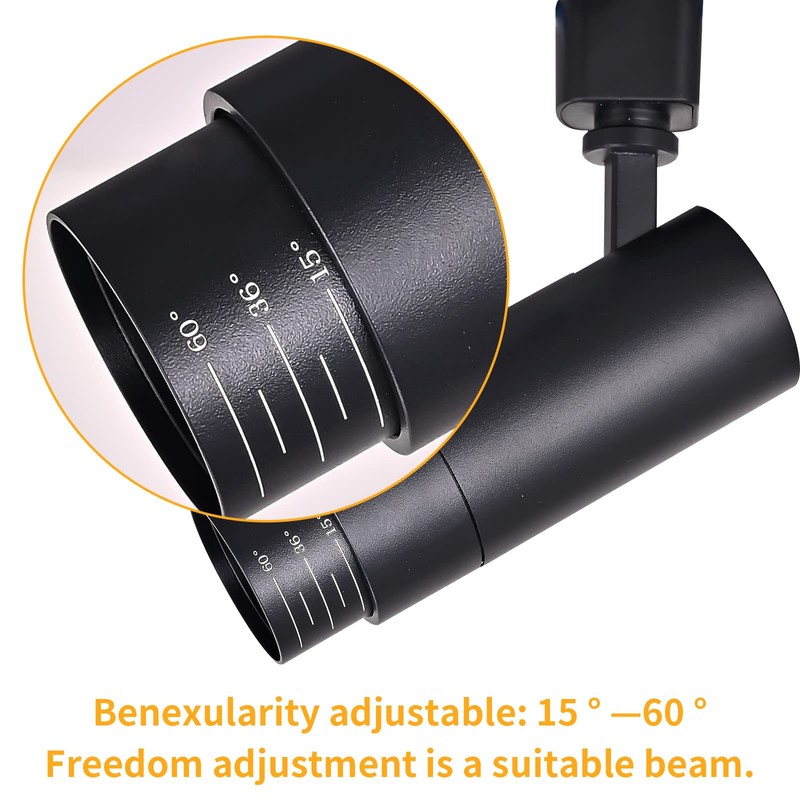 Ajbvp 5CCT LED Track Lighting Heads 12W Dimmable,Zoomable Beam15°/24°/36°/45°/60°,2700K/3000K/3500K/4000K/5000K,Single Circuit