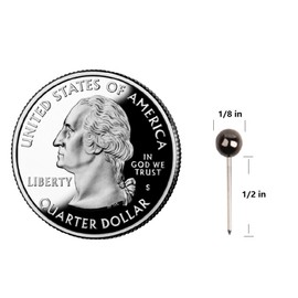 Yalis Push Pins Map Tacks 1/8-Inch Metallic Color Beads Head Marking Pins, 6 Colors, 360-count