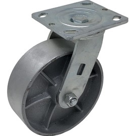 6 inch x 2 inch Steel Heavy Duty Casters, 2 Swivel Top Plate Casters & 2 Rigid Casters, 4,800 LBS Load Capacity (4-Pack) - ICON 6600 Series