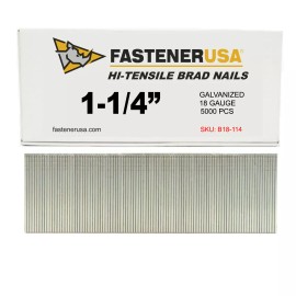 FastenerUSA 1-1/4" BRAD NAILS 18GA GALV 5,000ct | B18-114