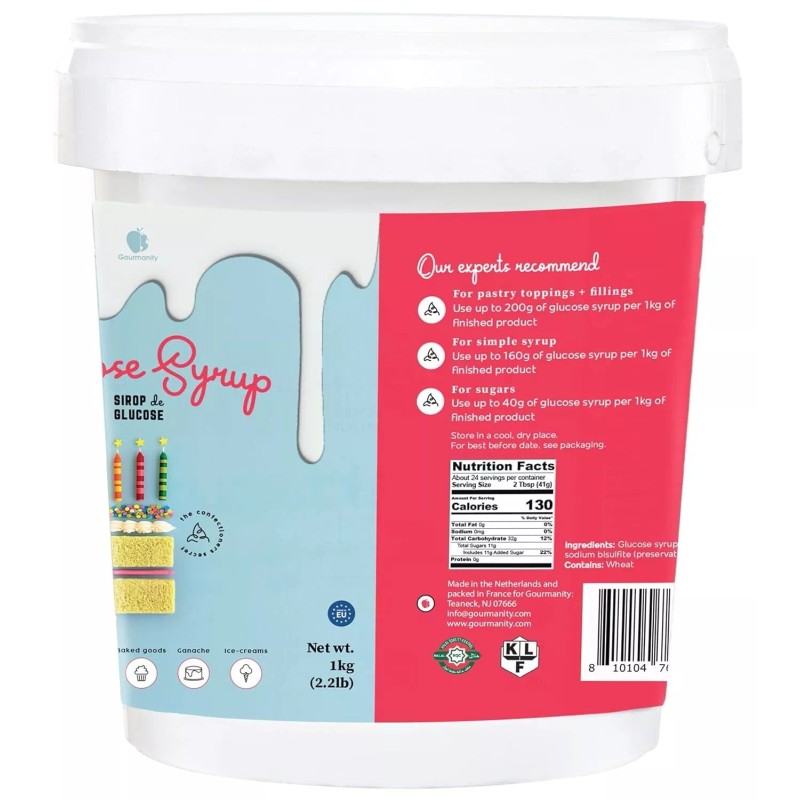 GOURMANITY Liquid Glucose Syrup, Confectioners Glaze 2.2 lb, Kosher