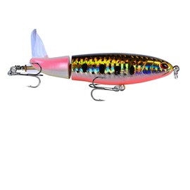 L-MEIQUN, 11 cm / 15 g & 14.5 cm / 36 g Whopper Poper Popper Topwater Fishing Lure Artificial Bait Hard Plopper Soft Rotating Tail Fish (Colour: B, Size: Weight 36 g)