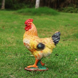 Hen Garden Statue Decorations, Chicken Farm Animals Decoration, Gift Hen Chicken Sculpture for Backyard Patio Kitchen Decor & Lawn Ornaments (Hen)
