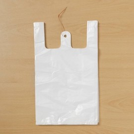 Standard No. 1 Plastic Bags with Handles (200 pcs, Choose 1 Color) - Sanitary Bags Disposable Bag White