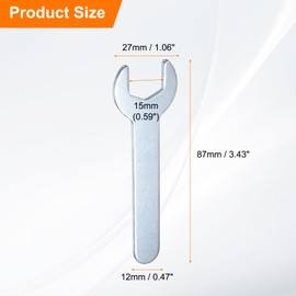 HARFINGTON 10pcs Small Wrench Open End Wrench 15x87x2mm Metric U-Shaped Single Open Ended Spanner Super Thin Small Flat Head Galvanizing Wrench for Automotive Repair Furniture Assembly