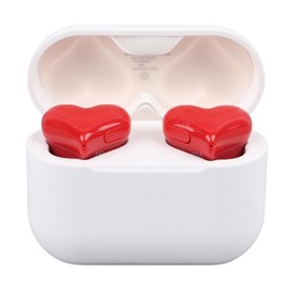 banapoy Auriculares Inalámbricos, Lindos Auriculares Inalámbricos en Forma de Corazón, Micrófono Estéreo Portátil con Estuche de Carga, Auriculares Estéreo para Entrenamiento Deportivo
