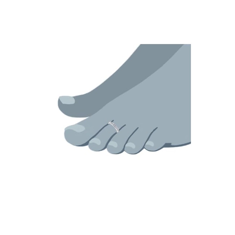 Sterling Silver Channel Set CZ Cuff Style Adjustable Toe Ring