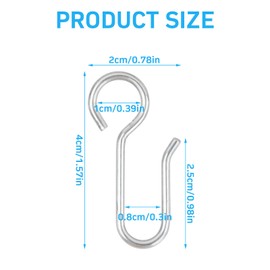 Dewocke Curtain Hanging Hooks, 80Pcs Heavy Duty Metal Curtain Hooks Track Glider Hooks, Curtain Eyelet S-Rings Drapery Hooks for Window Rods, Door Curtain, Shower Curtains, Bedroom Curtain