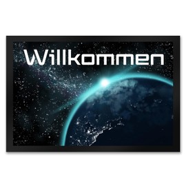 Welcome to Space Door Mat XXL 50 x 75 cm with Space Motif Doormat with Planet in the Universe as a Gift for Space Fans Who Protect Their Hallway from Contamination
