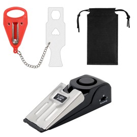 Door Stop Alarm & Portable Door Lock, Hotel Door Lock Travel Safety with Storage Bag, 120dB Alert Adjustable Door Stop Alarm Security Door Kit, for Home & Travel Protection - Travel Safety Kit