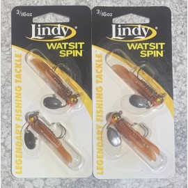 Lindy 2 Packs Lindy Watsit Spin Spinnerbait 3/16 OZ Brown Orange