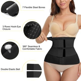 Junlan Corset Women's Belly Belt Pregnancy Belly Waist Trainer Women's Slimming Belt Pregnancy Belt, black