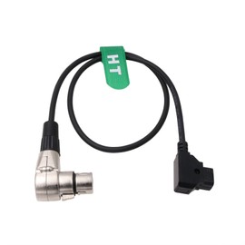 HangTon Elbow XLR 4 Pin Female D-tap Coiled Cable for Blackmagic URSA Mini Pro, SmallHD 1703 2400 Monitor, Sony F3 F5 Venice, Canon C300 MKIII C700 24"
