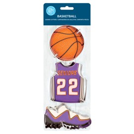 R&M International 5224 Basketball Jersey, Sneaker, and Ball Cookie Cutters 3-Piece Set