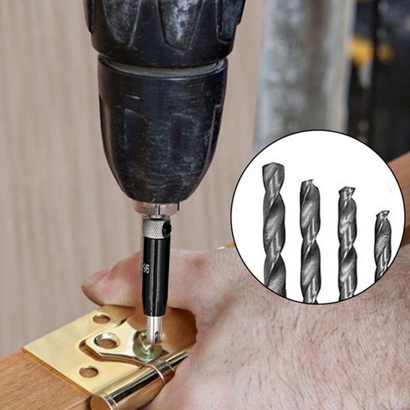 8Pcs Self Centering Hinge Drill Bit Black Hex Shank Hinge