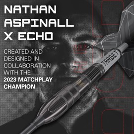 Target Darts Nathan Aspinall x Echo 90% Tungsten Steel Tip Swiss Point Dart Set - 24G ASP Player Edition Darts, Pro Grip Shafts & Pro Ultra No.2 Flights, Includes SP Tool