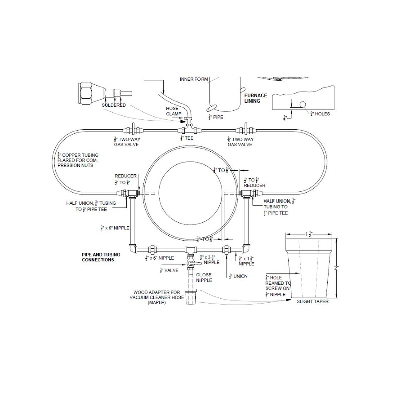 Gas Smelting Furnace Plans DIY Melt Scrap Gold Silver Forge