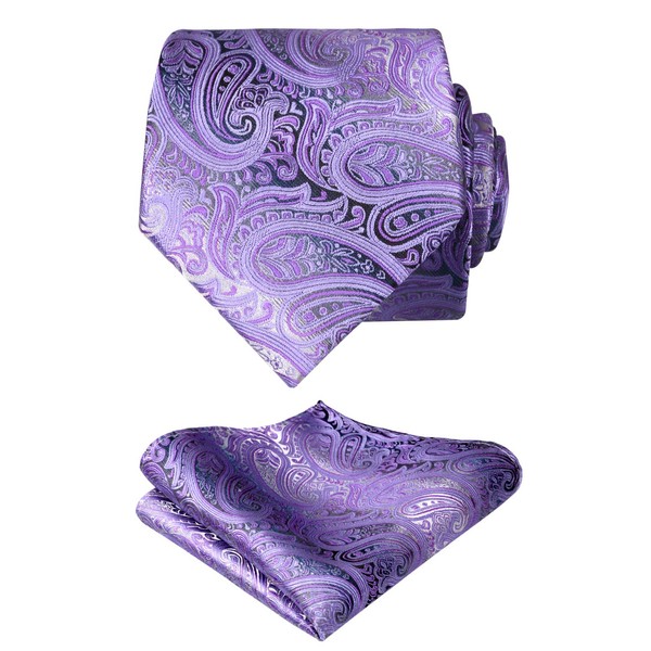 Alizeal Paisley Men's Tie and Pocket Square Sets (59" Length