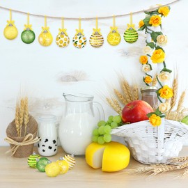 Zeyune 16 Pcs Summer Lemon Hanging Pellets Summer Ball Hanging Ornament Yellow Green Whited Ball for Summer Tree Decor Summer Lemon Ball Decorations for Party