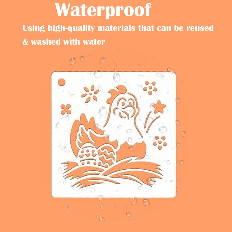 Pack of 24 Easter Stencils Set, Stencils Easter, Plastic Drawing