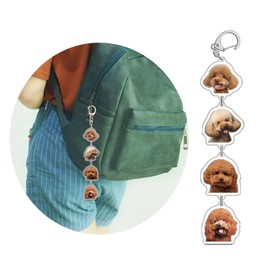 NIHENHAO Portable Acrylic Keychain Cartoon Animal Pendant Keyring Fashionable Couple Key Rings Bag Ornament for Pet Owners-9.Chihuahua