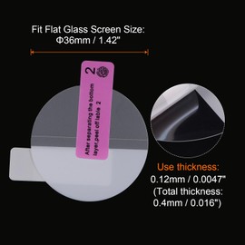 sourcing map 3pcs Watch Glass Screen Protectors 36mm HD High Definition Anti-Scratch Waterproof Ultra-Thin TPU Universal Smartwatch Screen Protective Film with Cloth Sticker Scraping Card