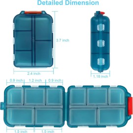 2 portable pill box organizer, each box has 10 compartments, can be used for tablets/capsules/vitamins/fish oil/accessories,green and purple