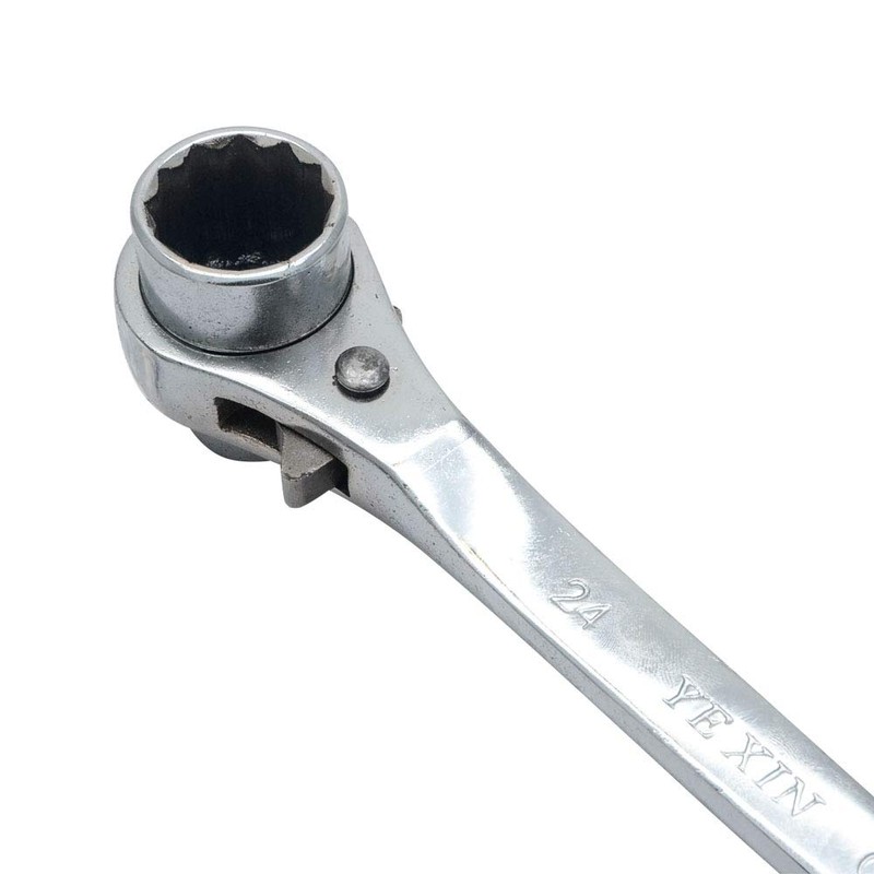 19-24mm Scaffold Spanner Ratcheting Socket Wrench Flat Satin Cr-v Ratchet