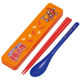 Skater CCS3SA-A Candy Series Kameda's Persimmon Seeds Chopsticks and Spoon Set, 7.1 inches (18 cm), Made in Japan