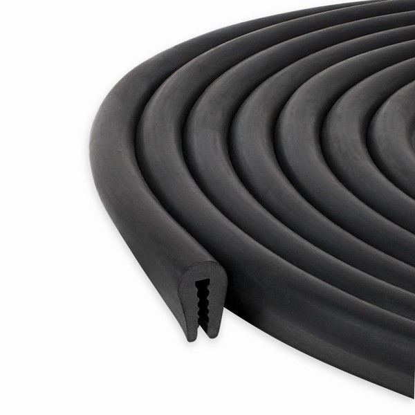 Black U Channel Edge Trim Seal EPDM 15/32" high x