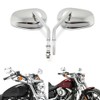8mm Chrome Tapered Motorcycle Teardrop Rearview Side Mirrors For Harley