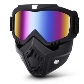 YISUGOOC Detachable Airsoft Mask, Motorcycle Goggles, Paintball Mask, ATV Goggles, Dirt Bike Goggles, Riding Goggles, Windproof Goggles, Ski Goggles, Helmet Goggles (Color)