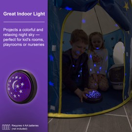GE LED Moon and Star Projector Night Light, Battery Operated Tap Light, Ideal for Kids Bedrooms, Playrooms, and Nurseries – 17457