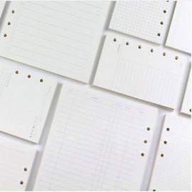 6-Hole Diary Refill Paper Collection A5 A6 A7 A7 Lined 3ea