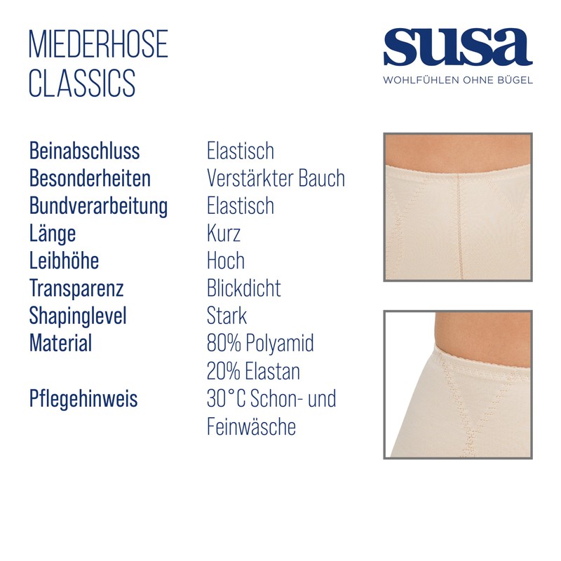 SUSA Women's Damen Miederhose 4970 Base Layer, Beige (Haut 010),