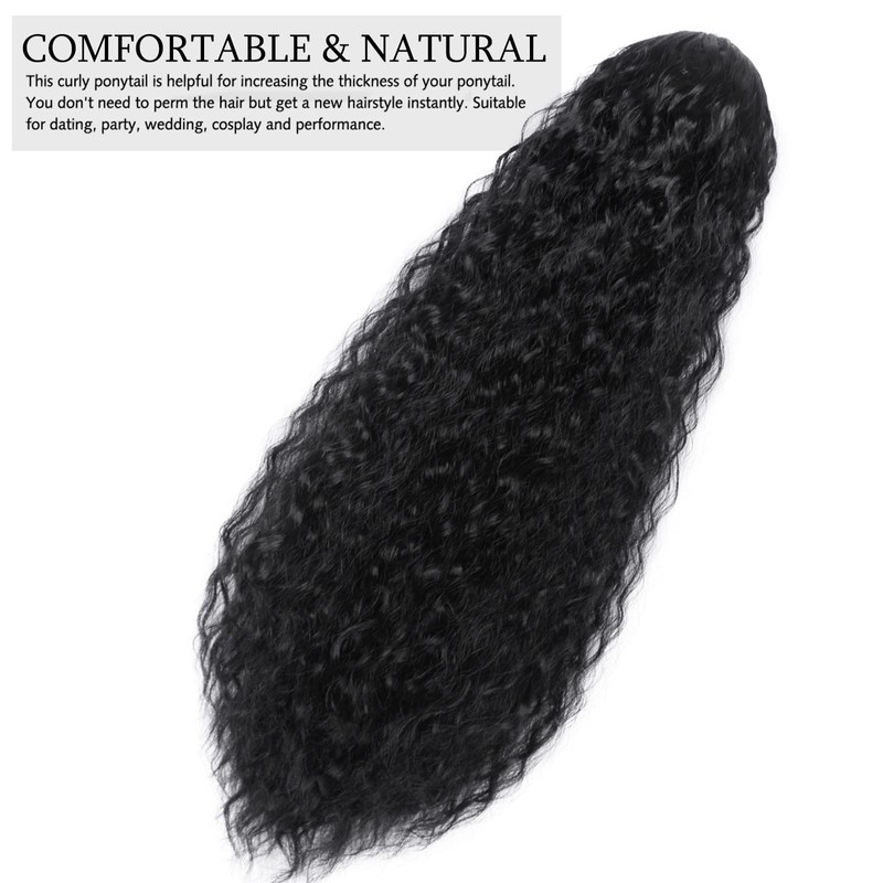 YAMEL Drawstring Ponytail Extension for Women Natural Black Synthetic 22